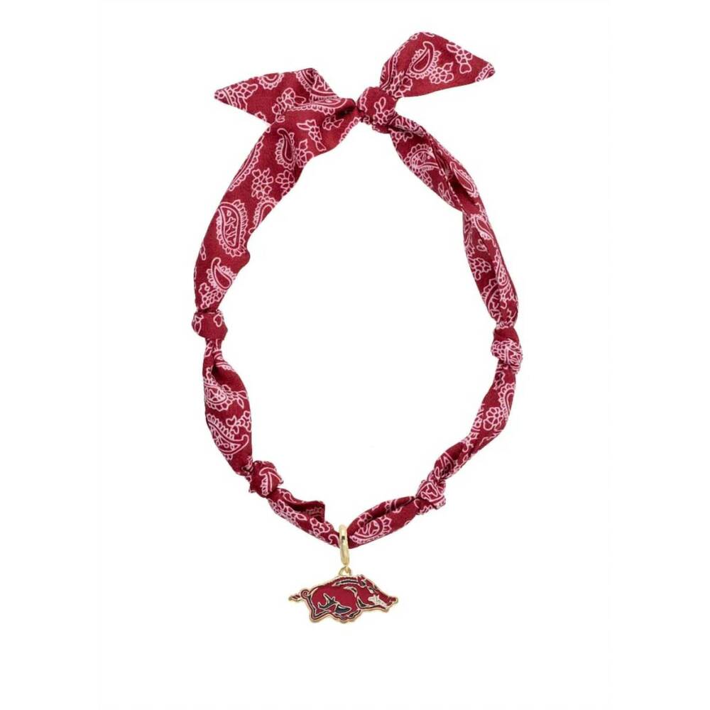 NEW CANVAS STYLE arkansas razorbacks bandana scarf necklace logo pendant in red